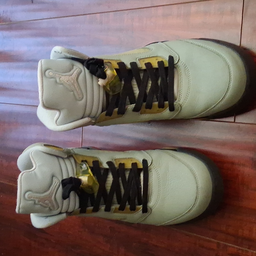 Jordan Sneakers with Orange and Yellow Accents